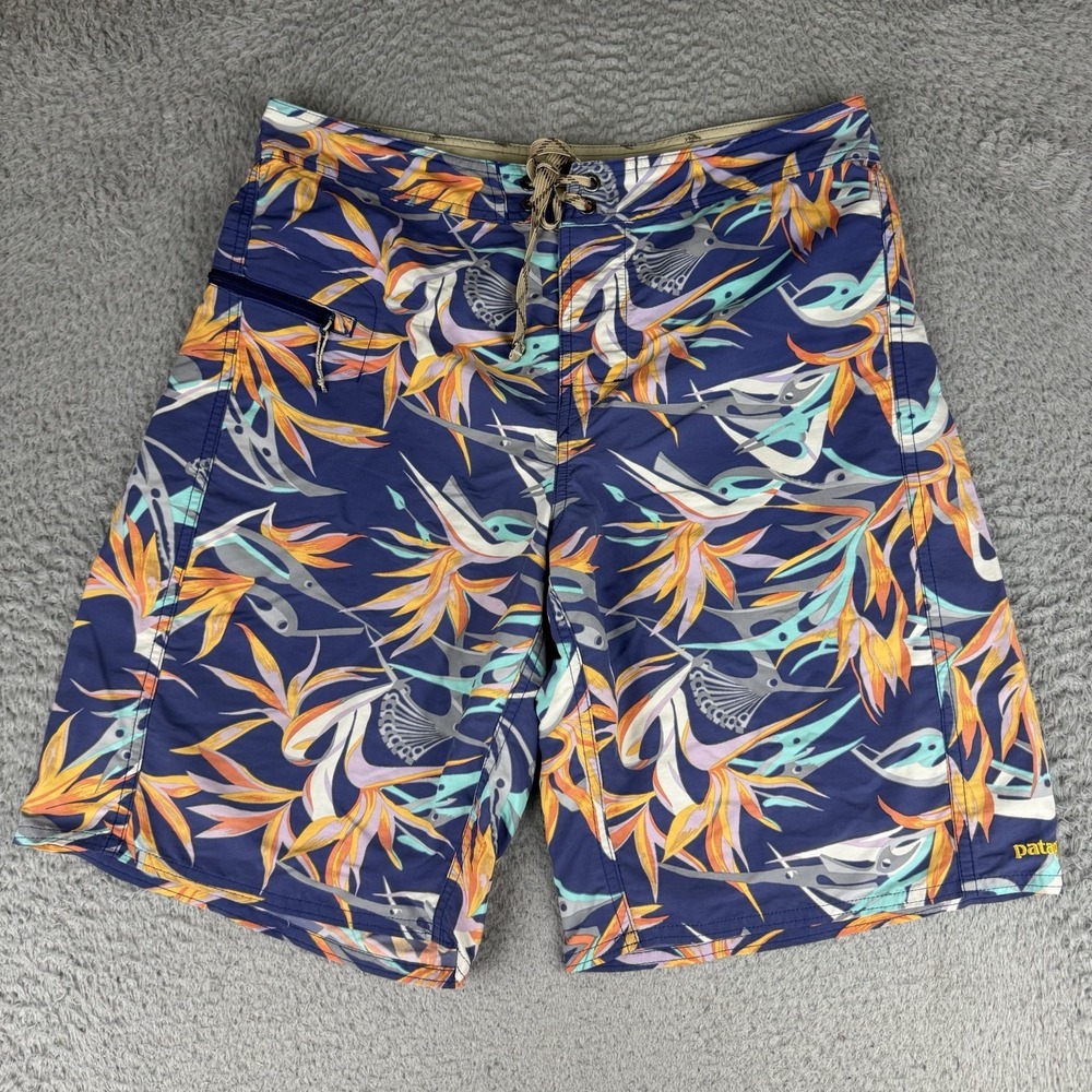 Patagonia Board Shorts mens 32 Printed Wavefarer Floral Print Tropical